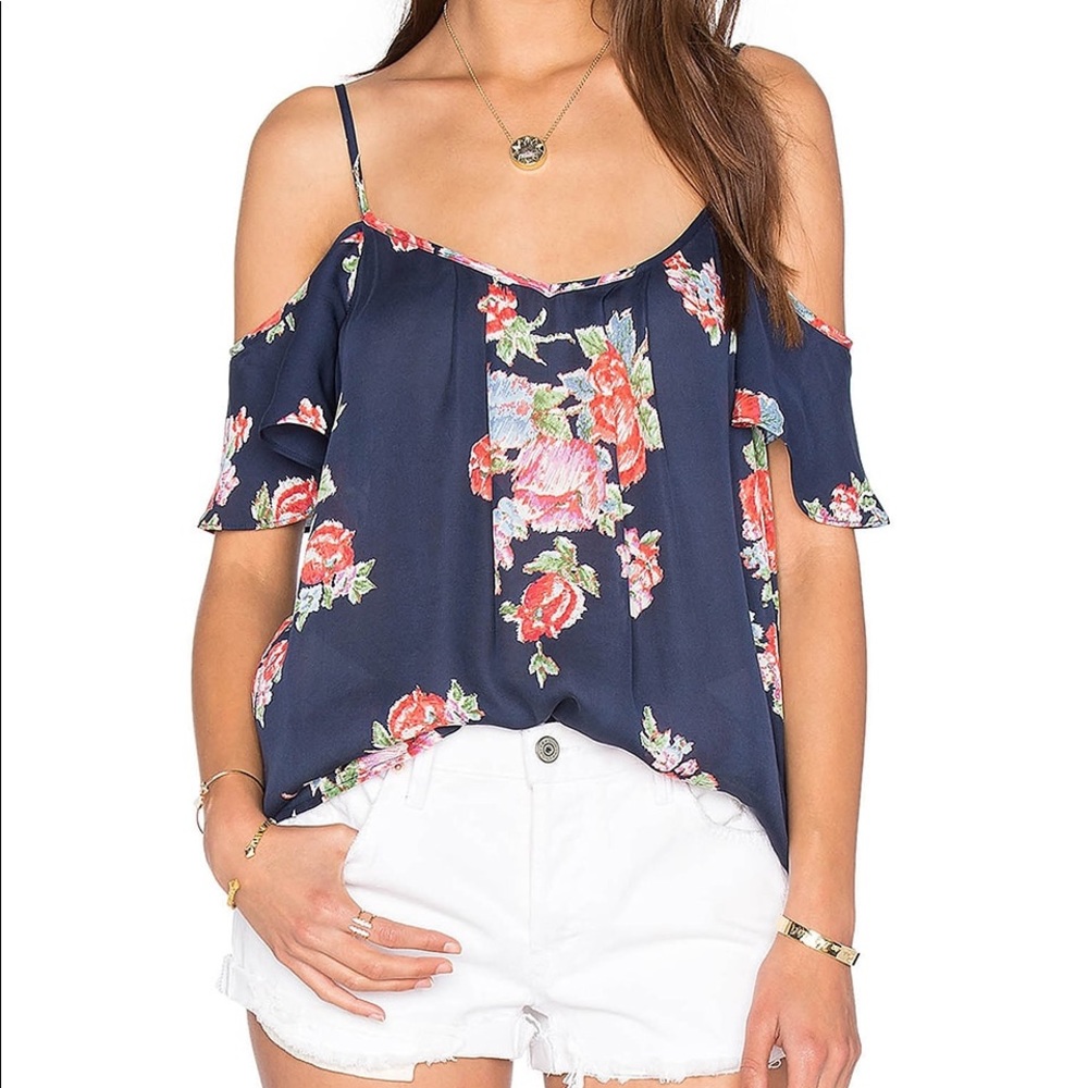 Silk Printed Floral Off Shoulder Top
